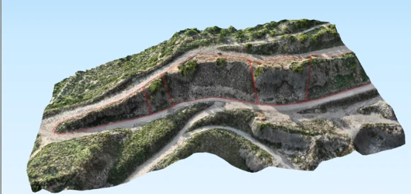 3D model reljefa područja idejnog rješenja pokazuje izrazitu heterogenost terena.